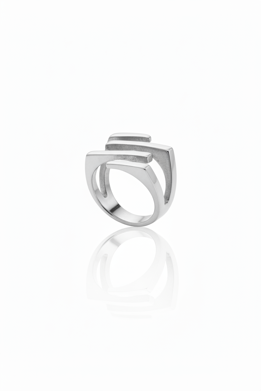 Anello geometrico silver