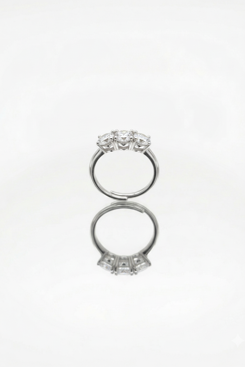 Anello trilogy regolabile specchiato