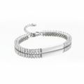 Bracciale tennis baguette silver su sfondo bianco specchiato