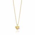 Collana cuore oro sfondo bianco specchiato