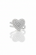 Earcuff cuore argento con zirconi - sfondo bianco